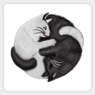 Yin Yang Cats Cat Lover Kitten Chinese Graphic Sticker